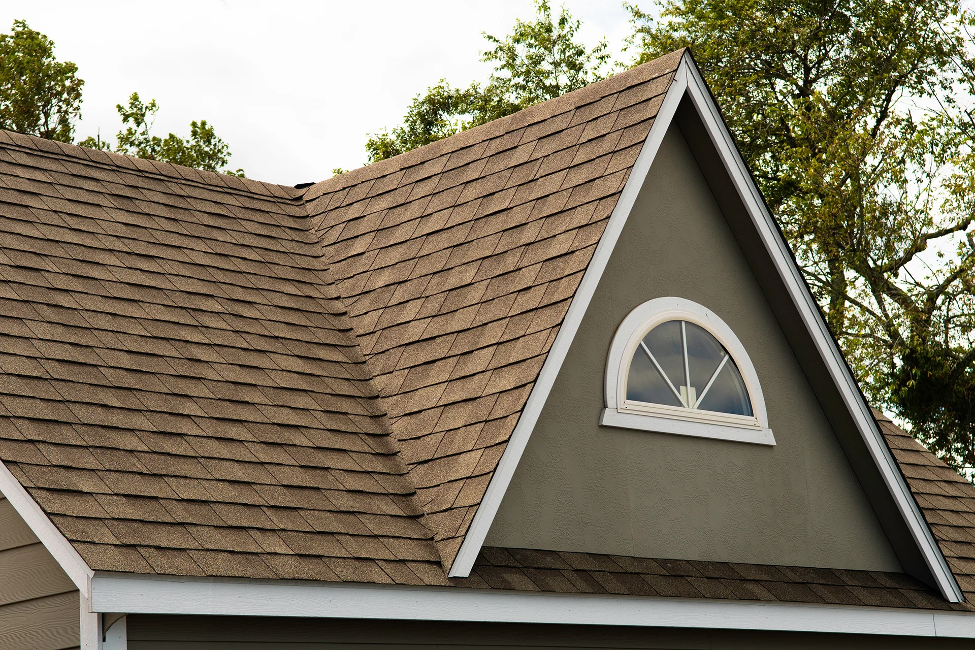 Asphalt roof shingles dormer