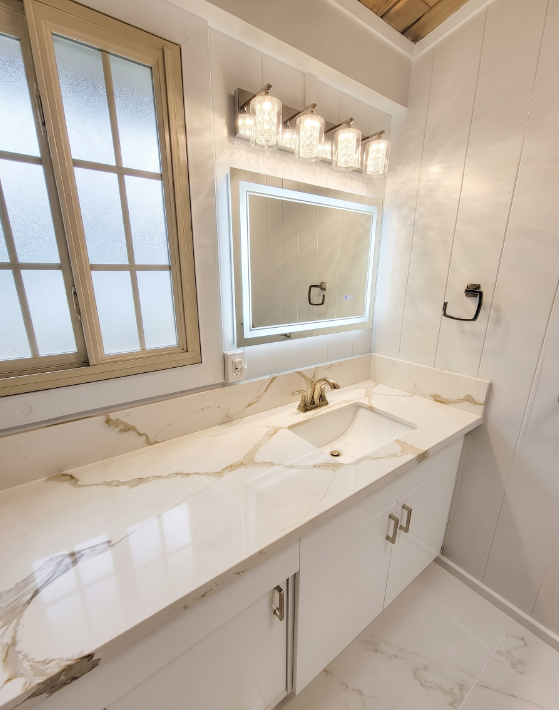marble top vanity and sink